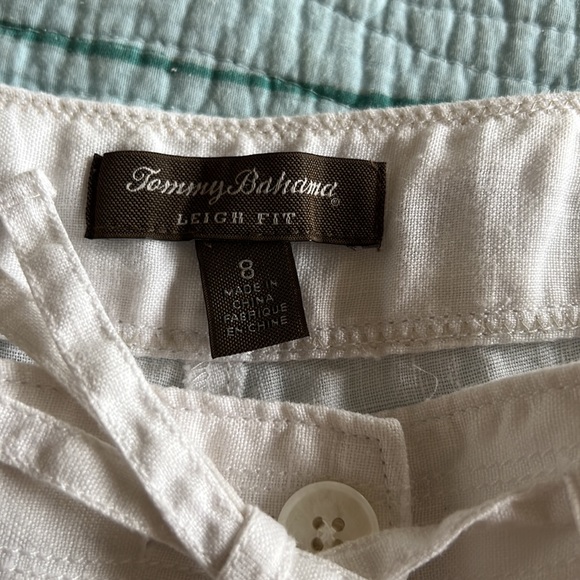 Tommy Bahama Leigh fit, white, linen, drawstring pants. - Picture 2 of 4